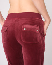 Classic Velour Layla Low Rise Pocket Flare Tawny Port - Juicy Couture Scandinavia