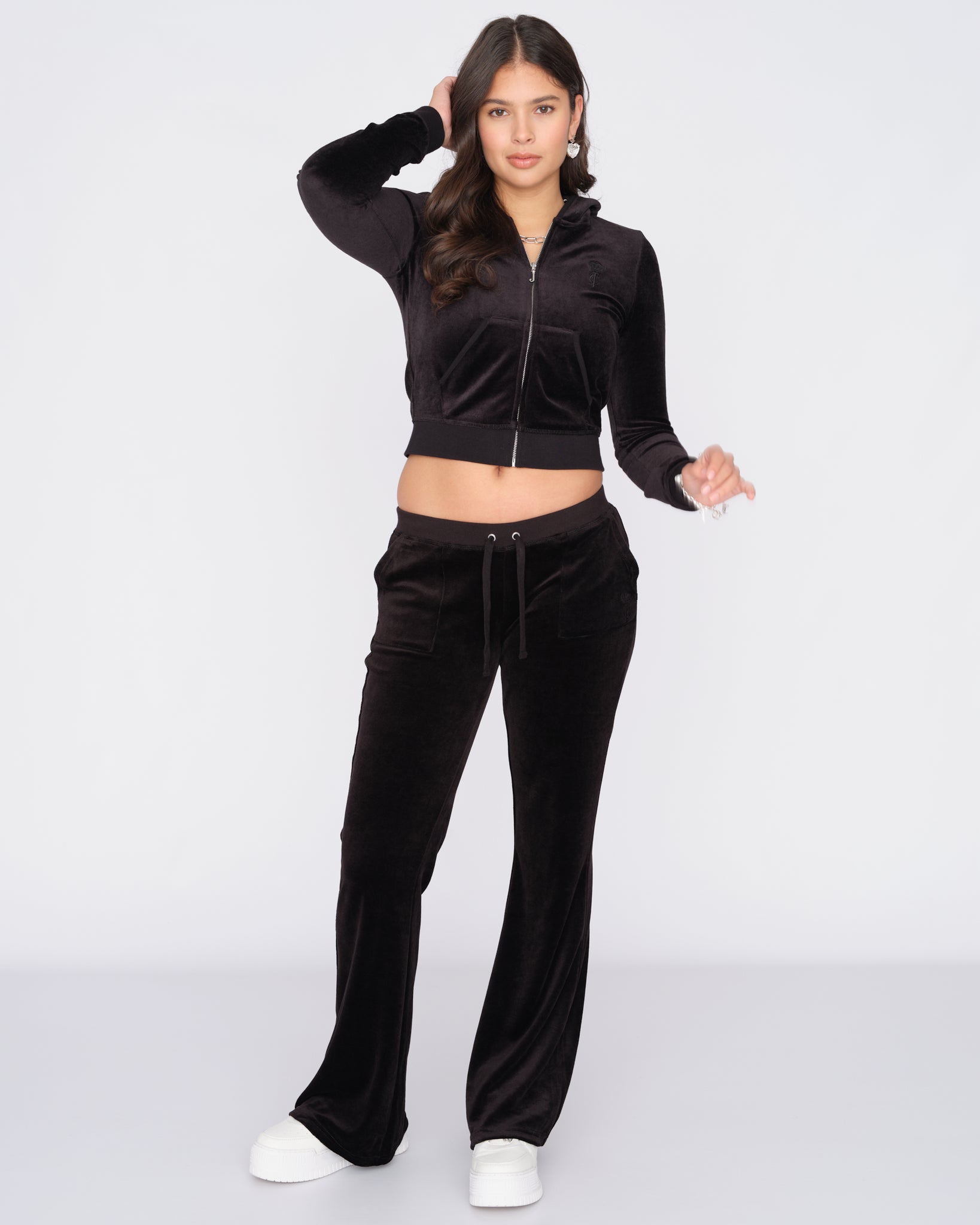 Juicy Couture ブラック ベルベット パーカー XS パンツセット 
