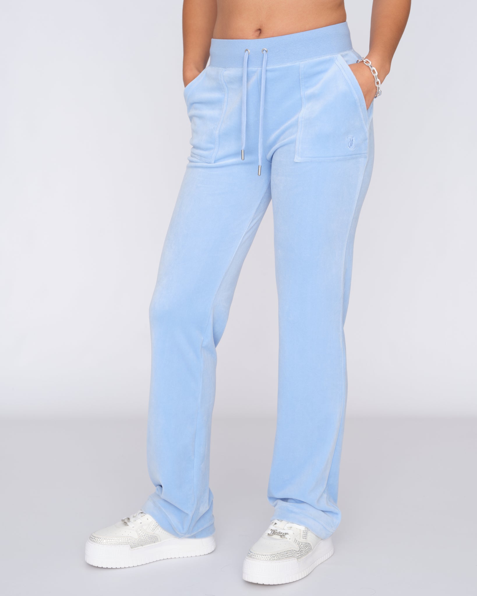 Juicy Couture Classic Velour Del Ray Pant Powder Blue