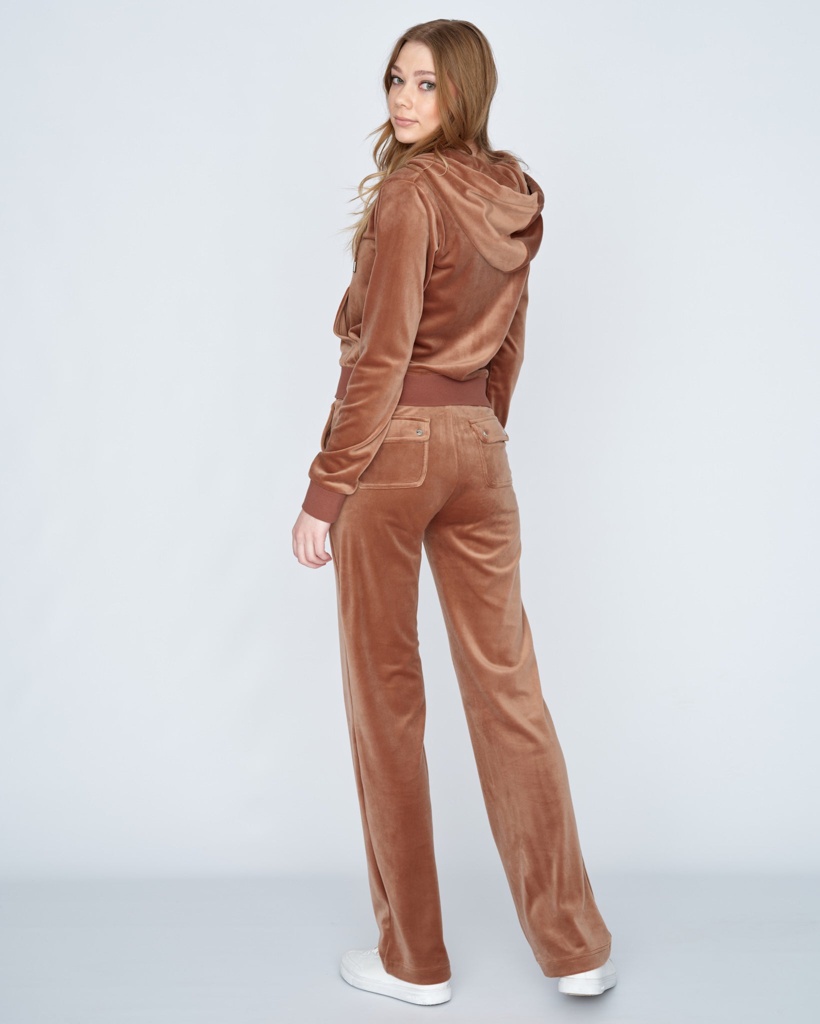 Juicy Couture Classic Velour Robertson Zip Hoodie Acorn