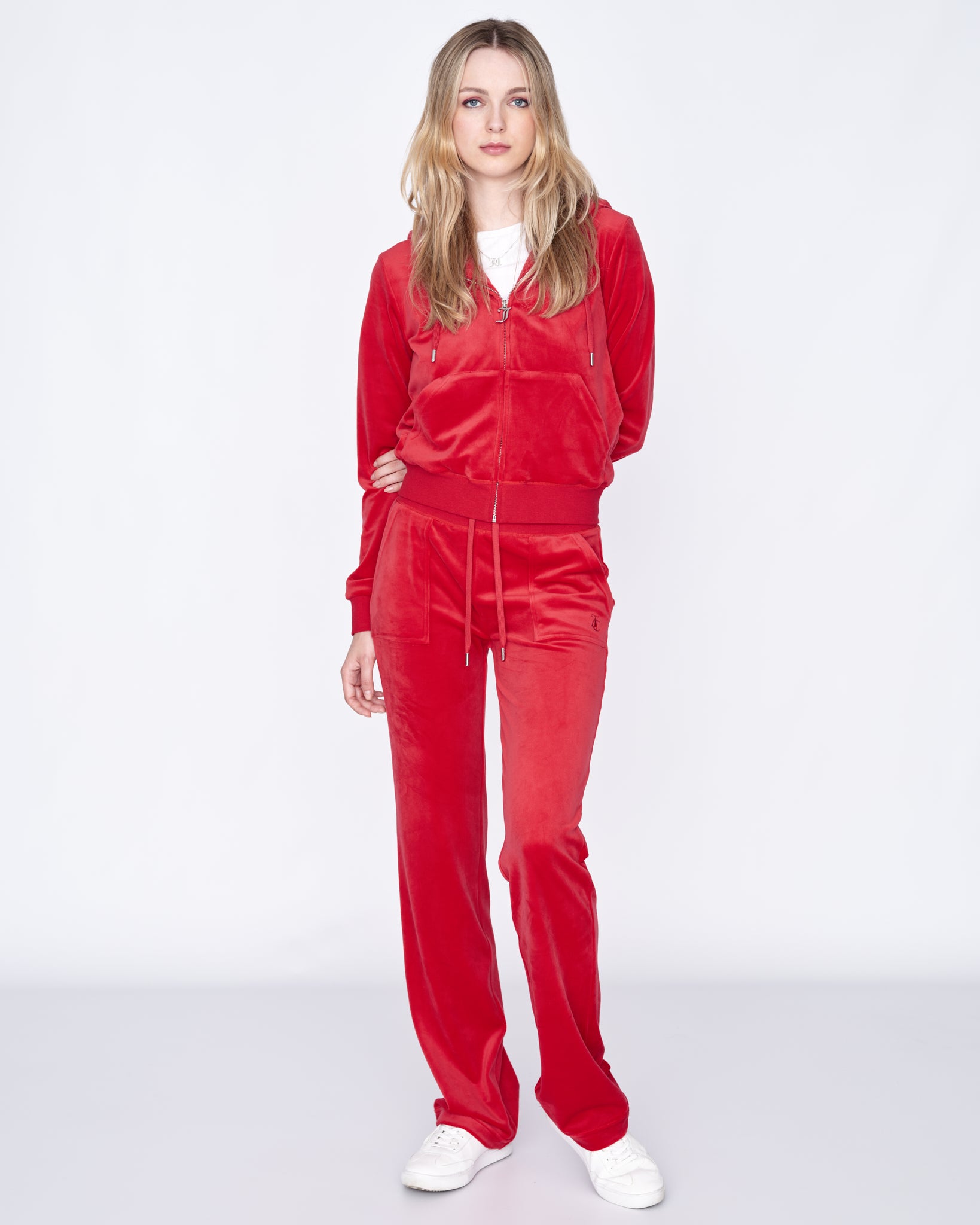 Classic Velour Robertson Zip Hoodie Astor Red - Juicy Couture Scandinavia