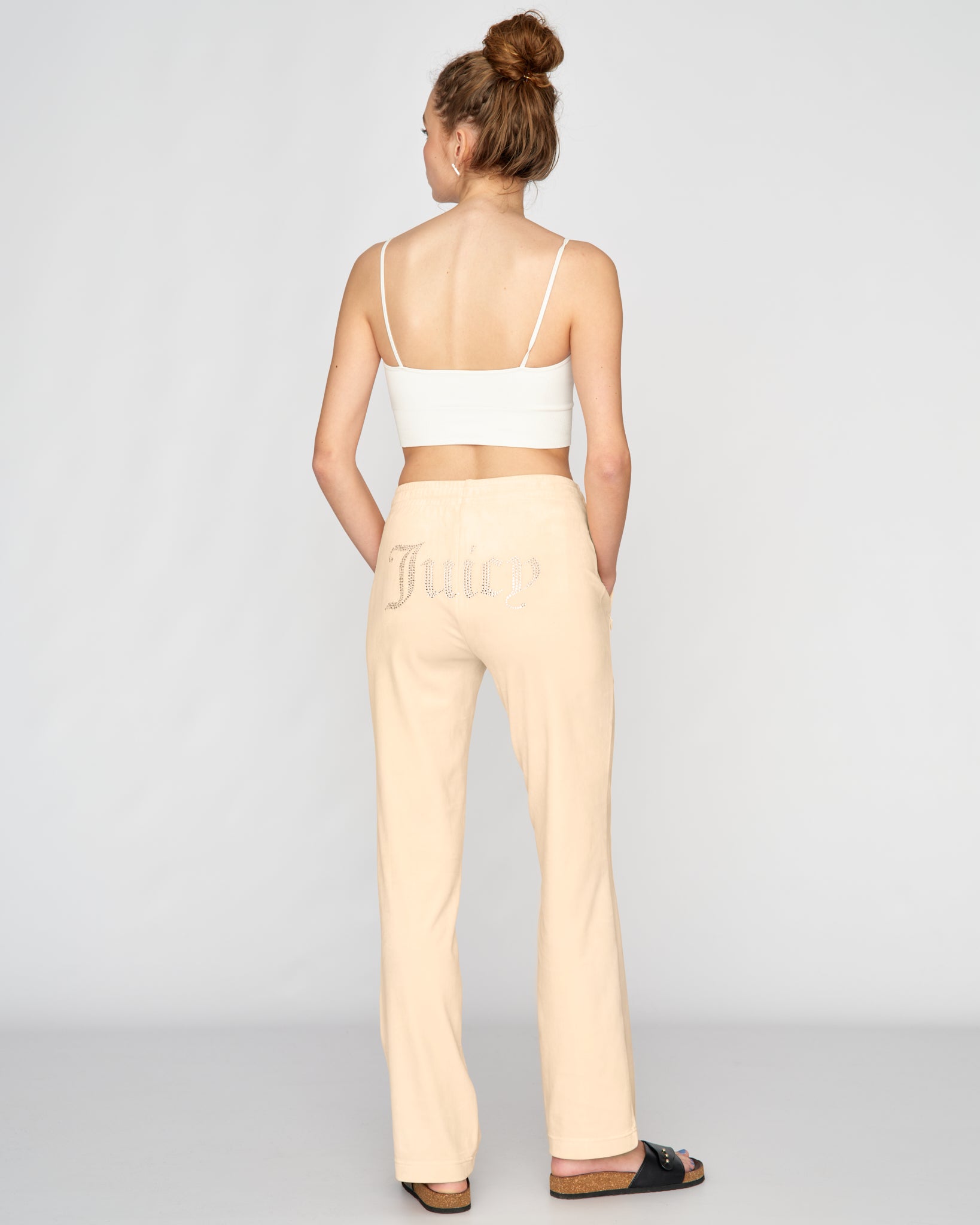 Tina Diamante Classic Velour Pant Beach Sand - Juicy Couture Scandinavia
