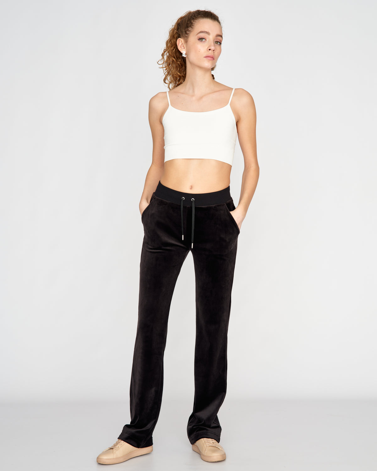 Classic Velour Arched Diamante Del Ray Pant Black - Juicy Couture Scandinavia
