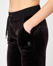 Classic Velour Arched Diamante Del Ray Pant Black - Juicy Couture Scandinavia