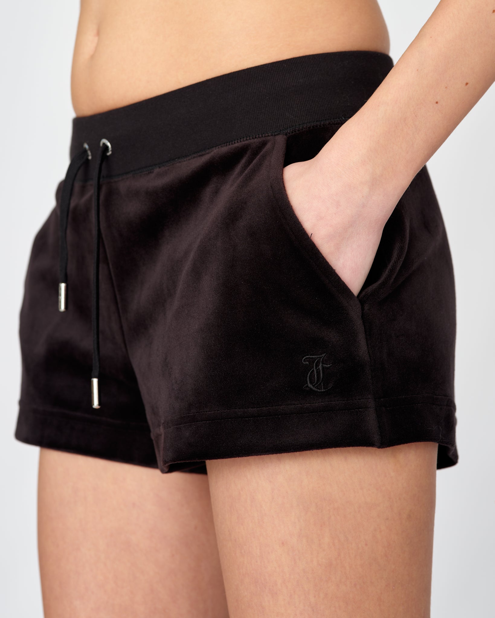 Velour Eve Classic Shorts Black - Juicy Couture Scandinavia