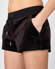 Velour Eve Classic Shorts Black - Juicy Couture Scandinavia