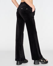 Classic Velour Layla Low Rise Pocket Flare Black - Juicy Couture Scandinavia