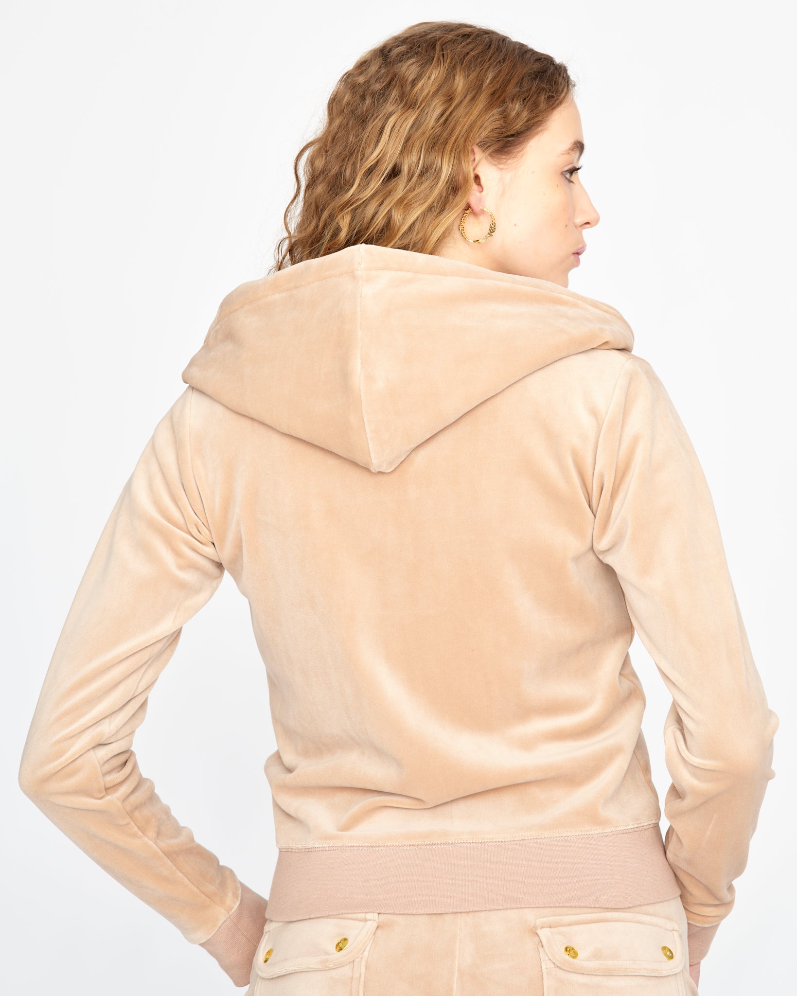 Classic Velour Robertson Zip Hoodie Caramel Gold - Juicy Couture Scandinavia