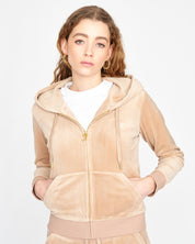 Classic Velour Robertson Zip Hoodie Caramel Gold - Juicy Couture Scandinavia