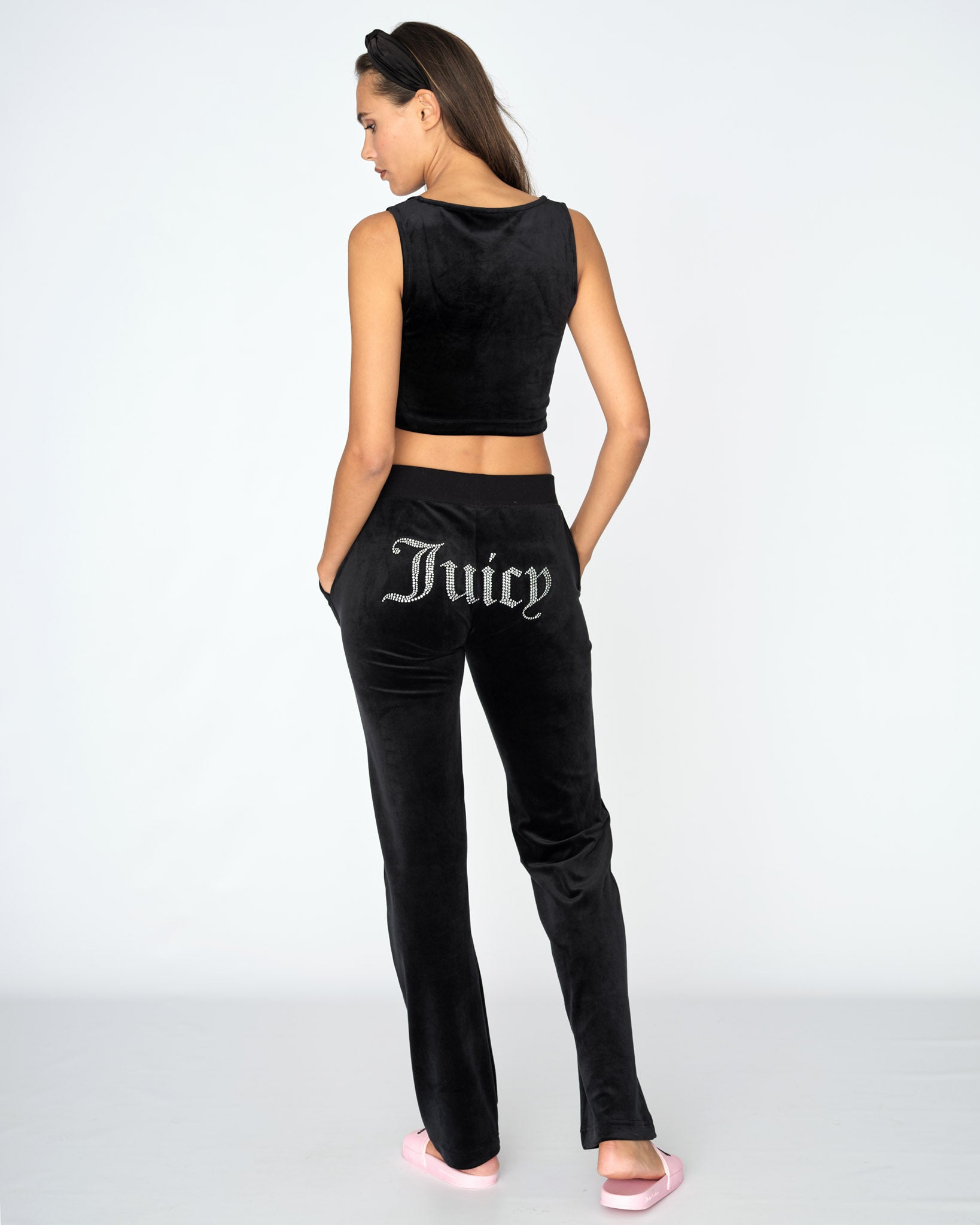 Classic Velour Diamante Del Ray Pant Black - Juicy Couture Scandinavia