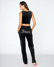 Classic Velour Diamante Del Ray Pant Black - Juicy Couture Scandinavia