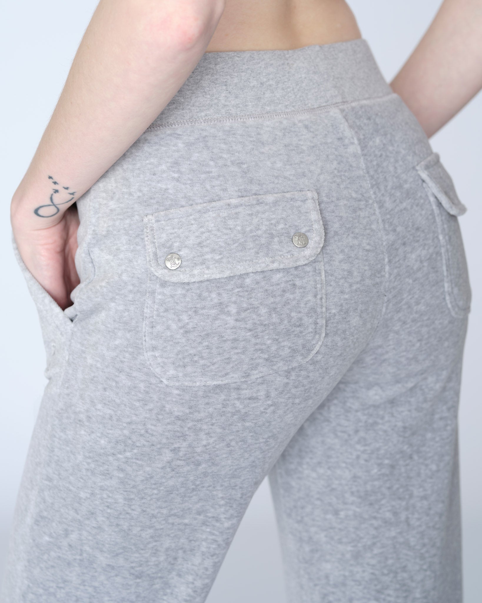 Classic Velour Del Ray Pant Light Grey Marl - Juicy Couture Scandinavia