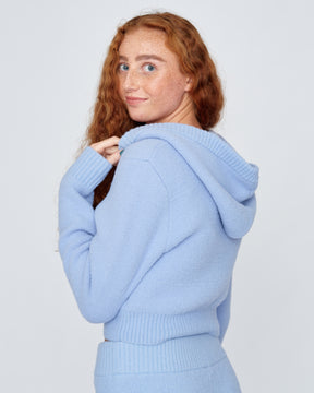 Lavender Knitted Rib Zip Charm Hoodie Della Robia Blue - Juicy Couture Scandinavia
