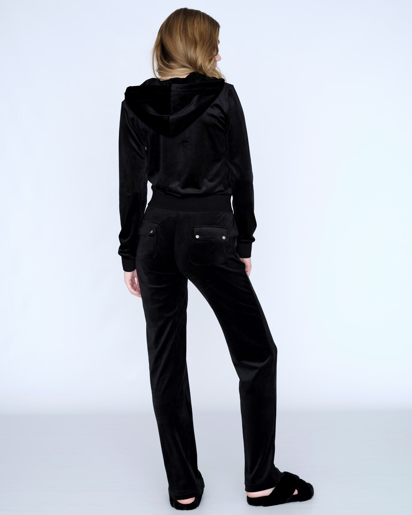 Classic Velour Robertson Zip Hoodie Black - Juicy Couture Scandinavia