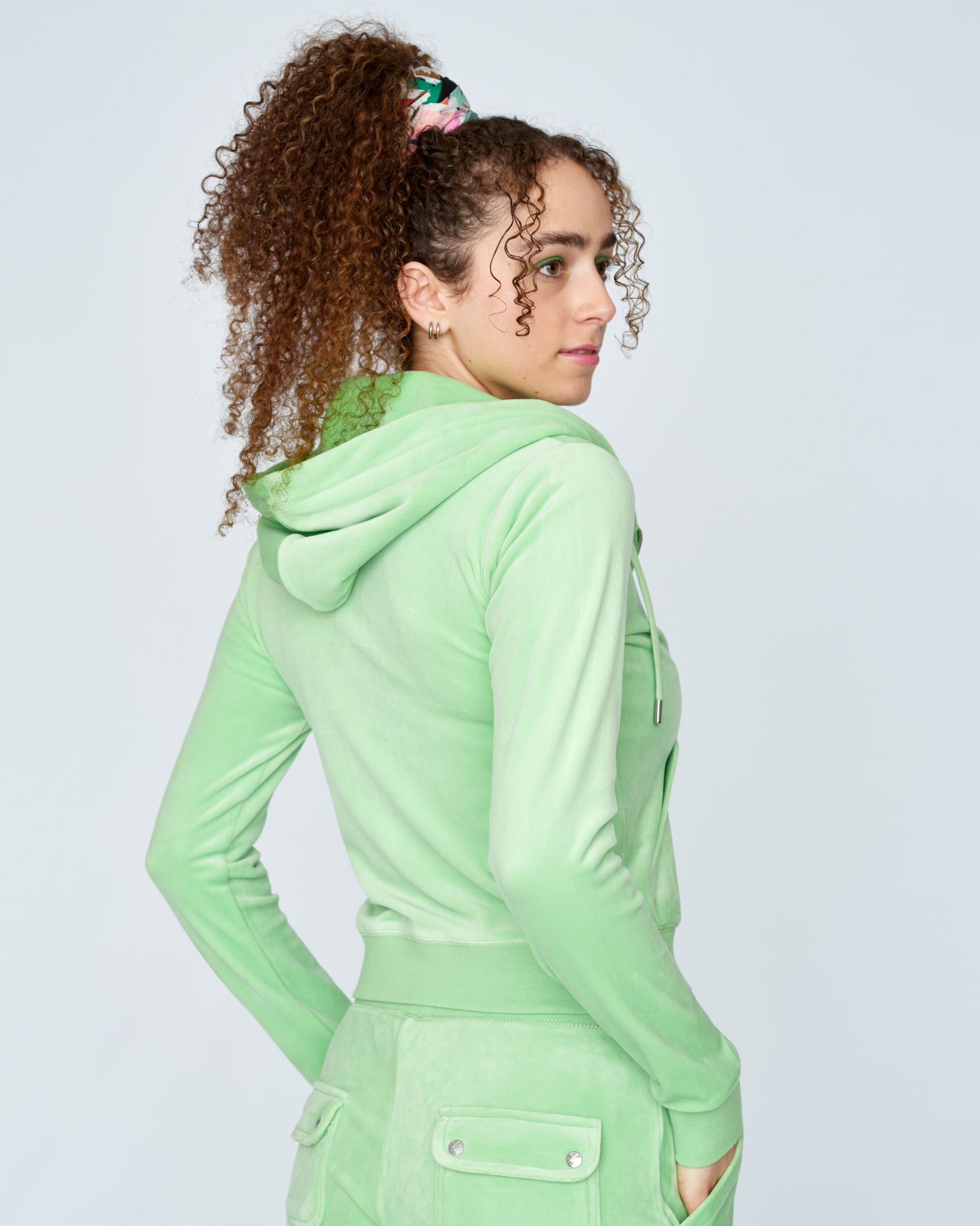 Classic Velour Robertson Zip Hoodie Summer Green - Juicy Couture Scandinavia