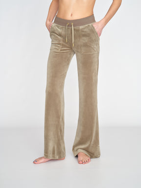 Classic Velour Layla Low Rise Pocket Flare Gold Vetiver - Juicy Couture Scandinavia