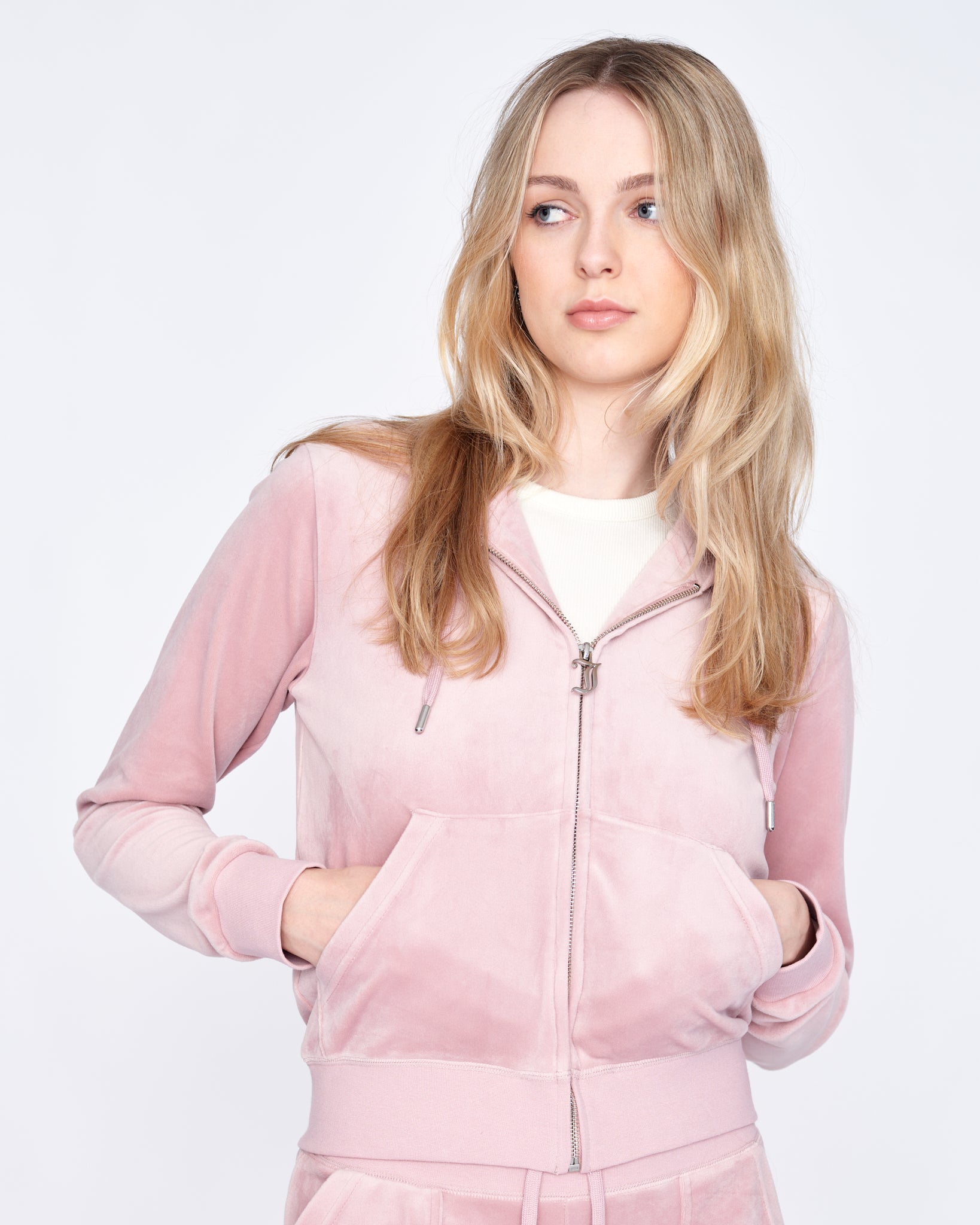 Classic Velour Robertson Zip Hoodie Zephyr - Juicy Couture Scandinavia